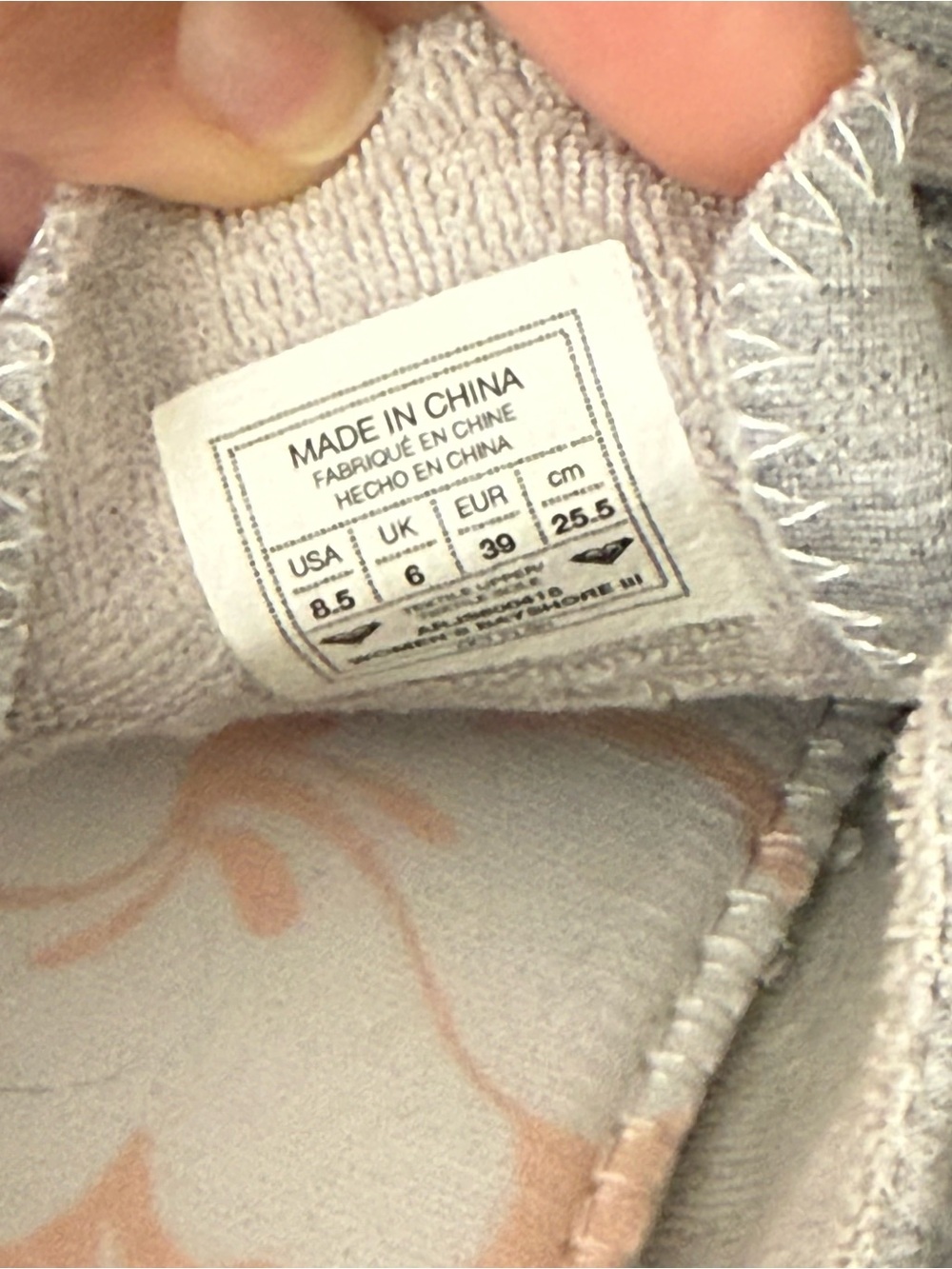 Roxy Casual Grey Canvas Sneakers with Rose Gold Accents - Picture 3 of 4